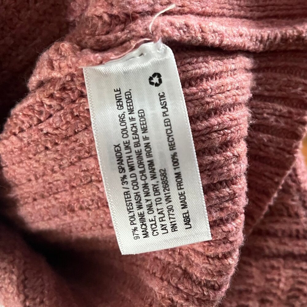 A New Day Pink Puff Sleeve Patterned Sweater Women's Small - Picture 4 of 5